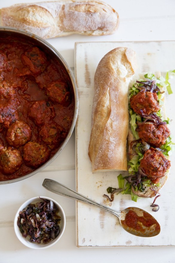 Meatball Sub with Jalepeno and Caramelized Onions