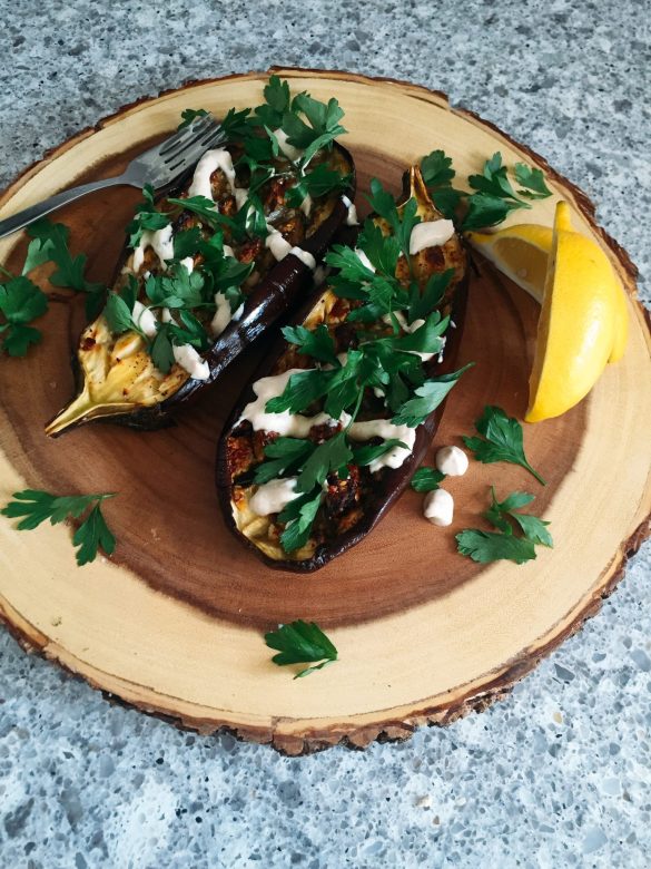 Cross-hatched Broiled Eggplant
