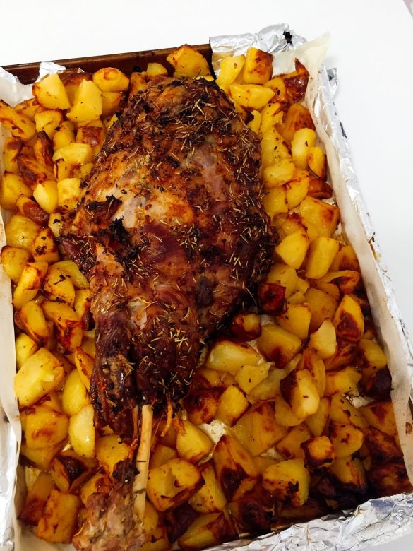 Roasted Lamb Shoulder with Crispy Potatoes