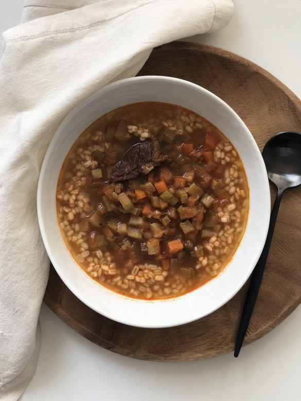 Meal-in-a-bowl Or Meaty Veg Barley Soup