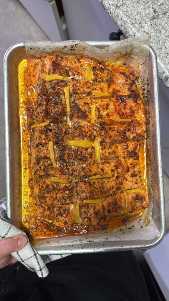 LEMONY SPICED CORSS-HATCHED SALMON