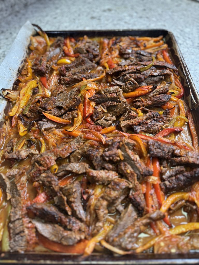 SHEET PAN SKIRT STEAK FAJITAS