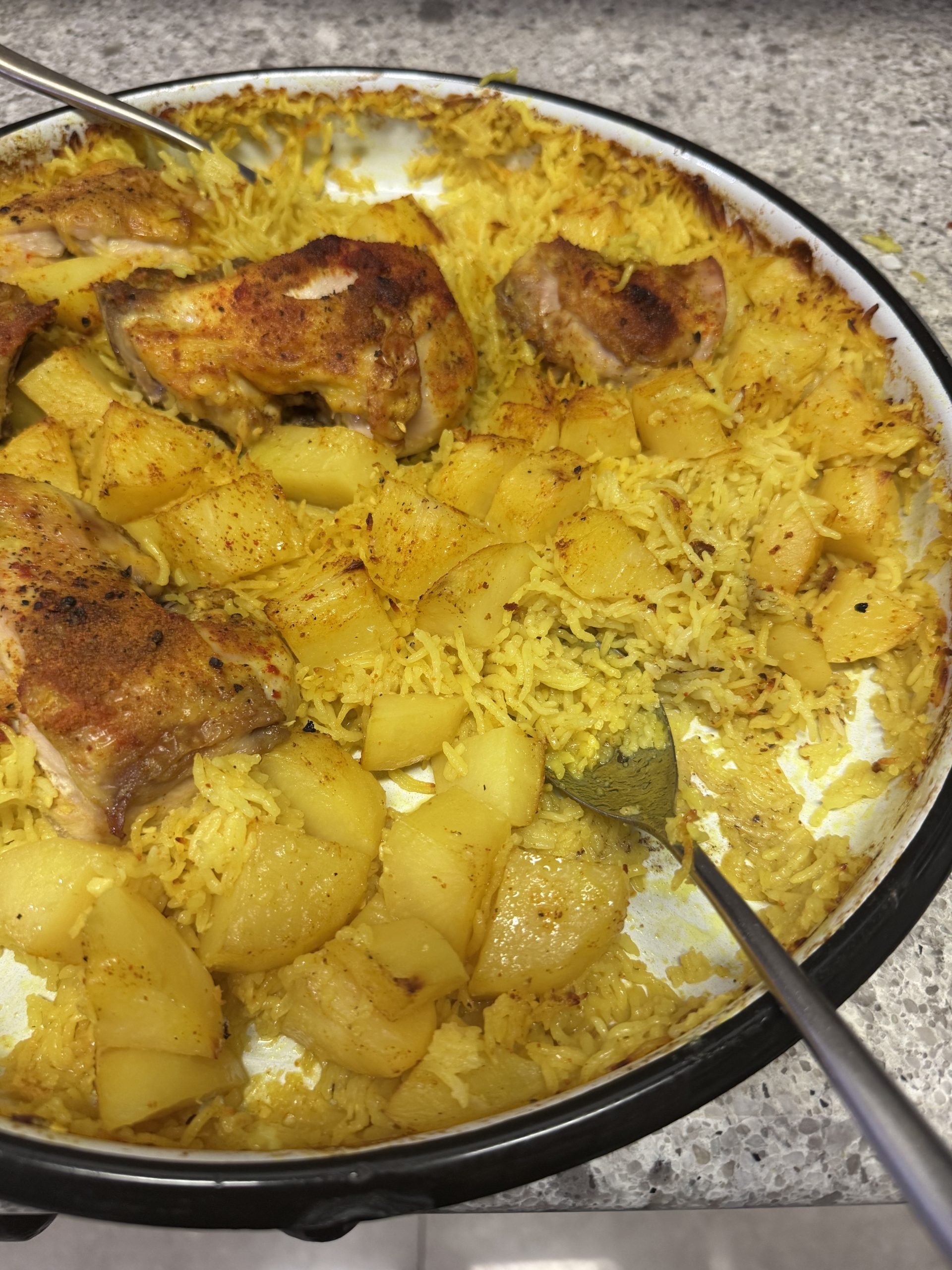 ONE PAN ISRAELI YELLOW CHICKEN + RICE 